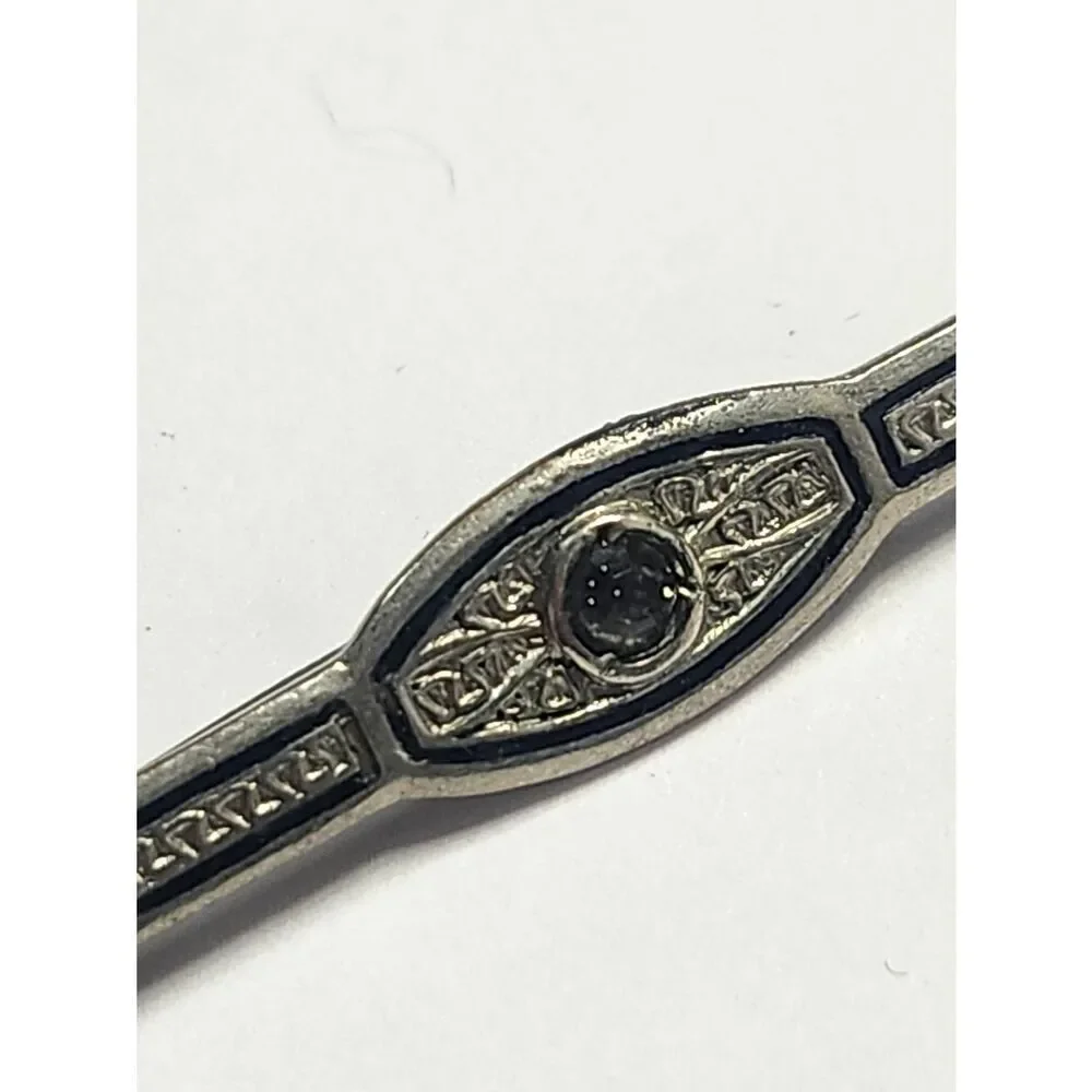 Art Deco Vintage Silver Bar Brooch